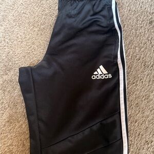 Adidas Women’s Black athleisure Joggers with White Stripes